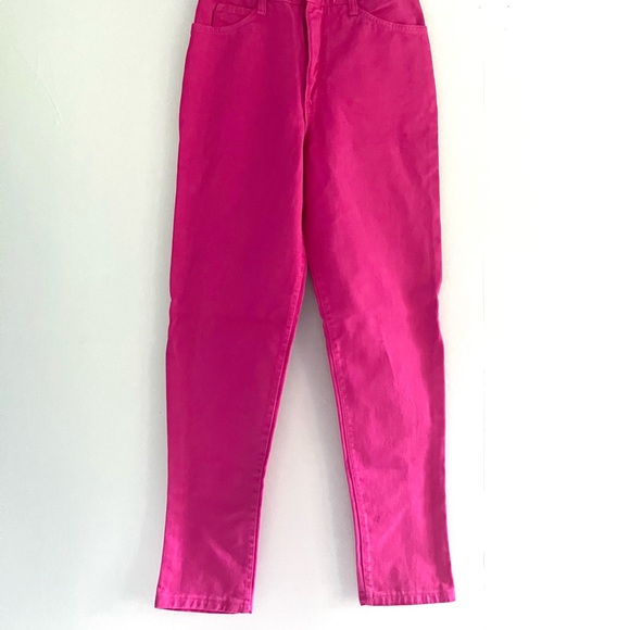 Vintage 80’s hot pink fuchsia high waist rise denim mom jeans - Picture 3 of 10